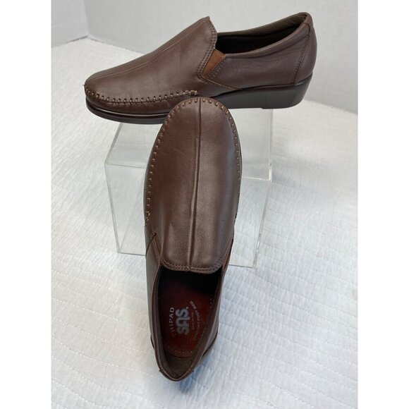 SAS Womens Tripad Comfort Leather Slip-On Casual Shoes 7.5W Brown - Picture 1 of 10